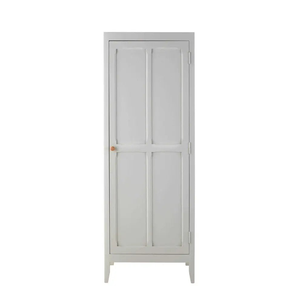 Mango Wood Single Doors Multipurpose Storage Kiev Wardrobe Almirah for Living Room | Grey 