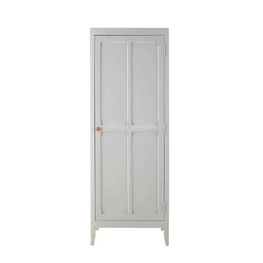 Mango Wood Single Doors Multipurpose Storage Kiev Wardrobe Almirah for Living Room | Grey 