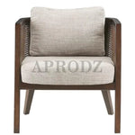 Theodore Armchair in Cane Work (Teak Wood, Walnut) 