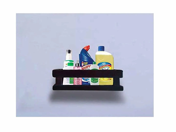Translation missing: en.Aprodz Mango Wood Bathroom Kitchen Organize Shelf Rack Shower Corner Caddy Basket with Wall Mounted Brackets