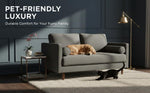 MidCen Wooden 2 Seater Sofa with High-Density Comfortable Foam for Home & Living Room (Upholstered- Dark Blue Velvet Fabric) 