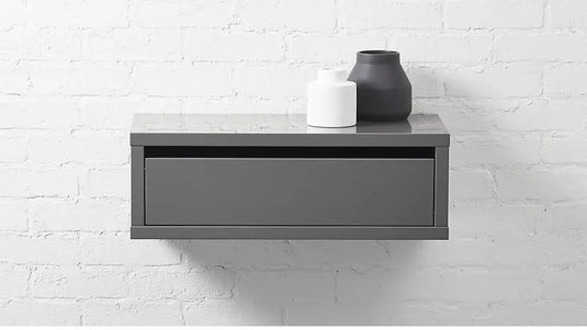 Translation missing: en.Aprodz Mango Wood Minimal Wall Mounted Storage Wall Shelf for Living Room | Floating Wall Shelves | Grey