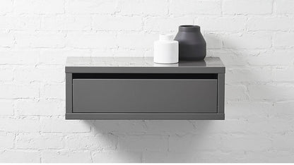 Mango Wood Minimal Wall Mounted Storage Wall Shelf for Living Room | Floating Wall Shelves | Grey 