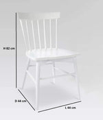 APRODZ Solid Mango Wood White Dining Chairs for Living Room | Set of 2 Wooden Chair