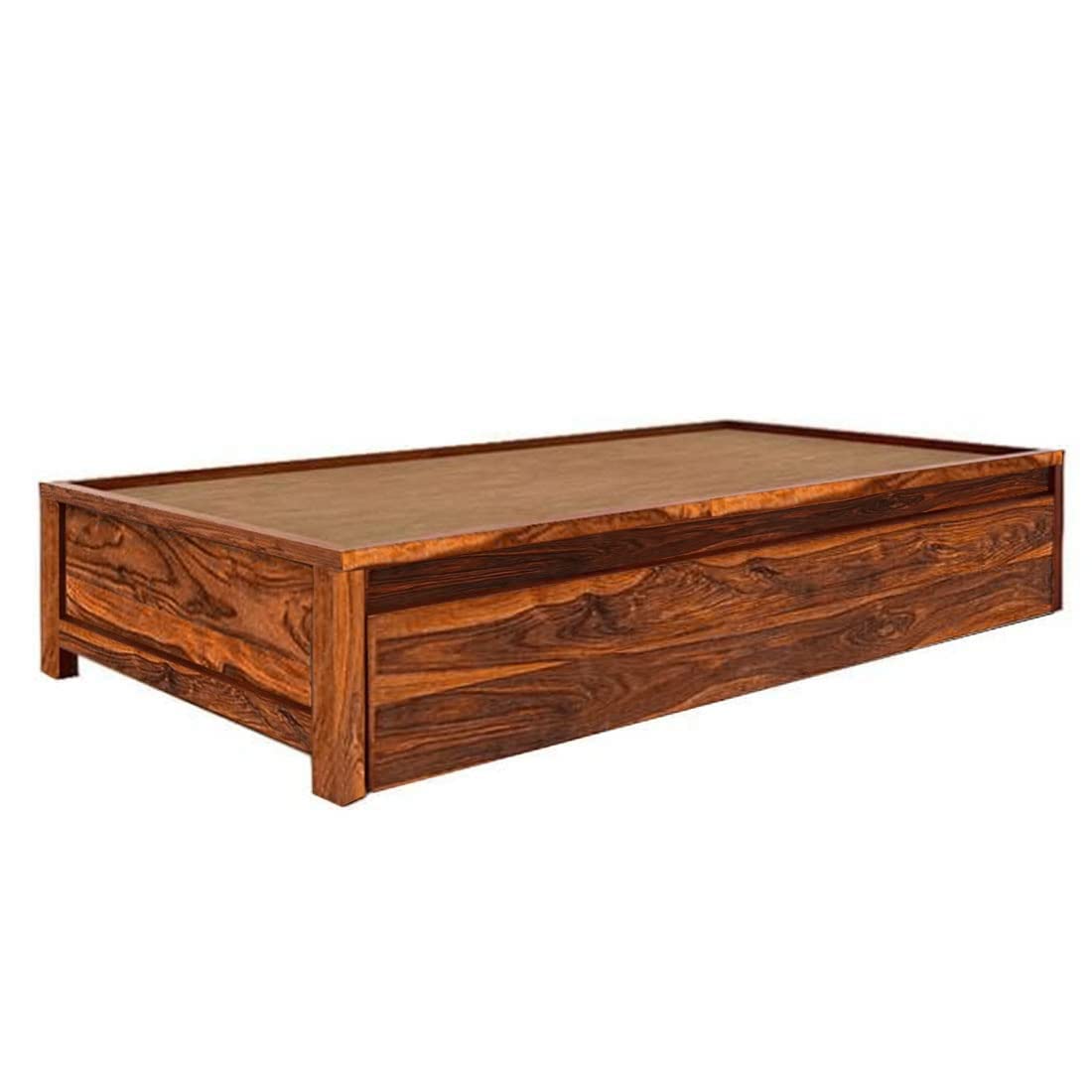 APRODZ Sheesham Wood Hosia Bed for Bedroom Living Room Divan with Storage-Honey Finish