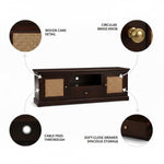 Sheesham Wood and Cane Tv Unit Cabinet | Two Door 