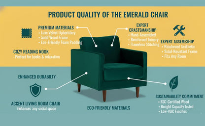 MidCen Wooden 3 Seater Sofa Set with High-Density Comfortable Foam for Home & Living Room (Upholstered- Dark Green Velvet Fabric) 