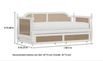 Kozlow Twin Size Mango Wood Cane Daybed (Solid Wood - White) 