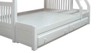 Solid Wood Getech Bunk Bed with Slide Storage & Trundle | Twin Over Twin Kids Bed | White Finish 