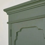 Mango Wood 2-Door 1-Drawer Wardrobe – Khaki Green Almirah 
