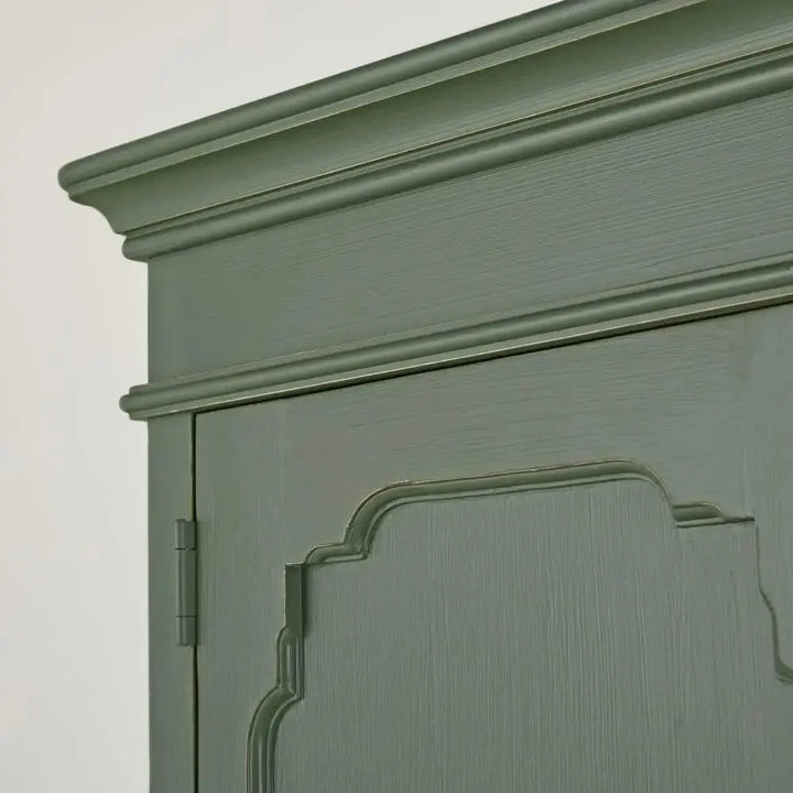 Translation missing: en.Mango Wood 2-Door 1-Drawer Wardrobe – Khaki Green Almirah 