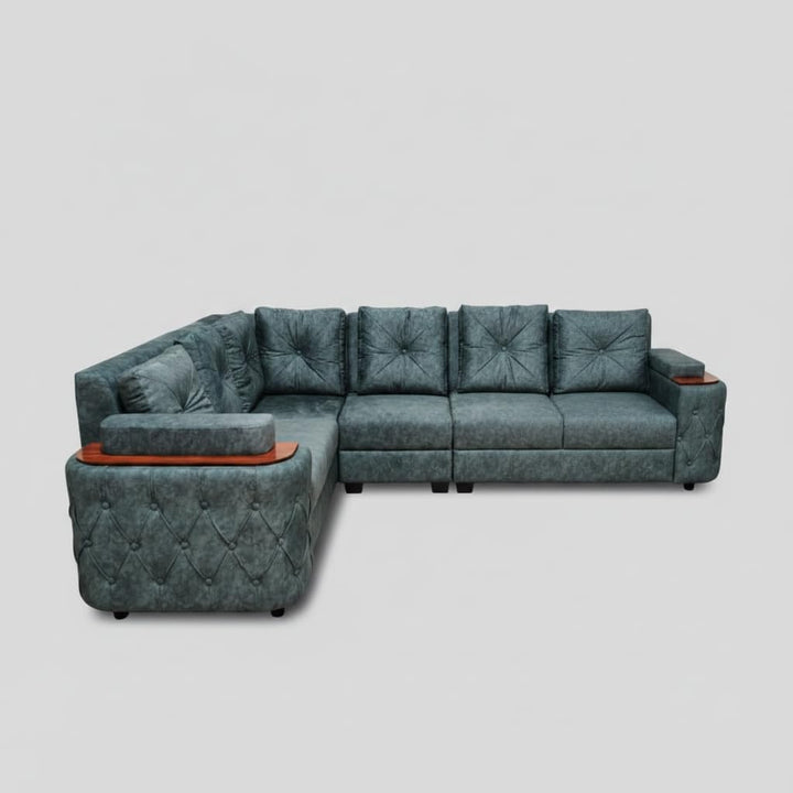 Translation missing: en.7-Seater Sofa with Padded Armrest, Premium Faux Leather Fabric Corner Sofa 