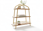 3-Tier Wood & Metal Organizer Shelf Brown Finish 