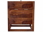 Mango Wood Peetz Royal Stylish Bar Cabinet with Wine Glass Storage for Living Room | Chestnut Finish 