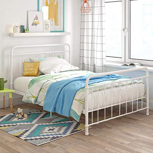 Marks Elegant Metal Bed Frame with Headboard & Footboard 
