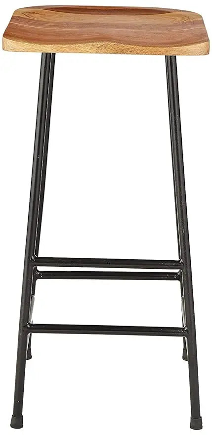 Bar Stool Set of 2 for Home bar, Counter Stool Chair Modern, Shop Industrial Stool with footrest, Black 