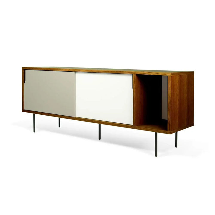 Translation missing: en.APRODZ Solid Wood Clearcut Storage Side Board Unit for Living Room | Oak Matte Grey White Finish
