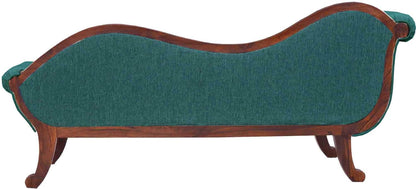 APRODZ Canape Couch Three Seater Upholstery and Sheesham Wood Sofa (Fabric - Teal Velvet)