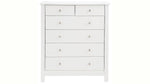 APRODZ Mango Wood Ania Chest of 6 Drawers Storage Cabinet for Living Room | Wooden Sideboard | White Finish