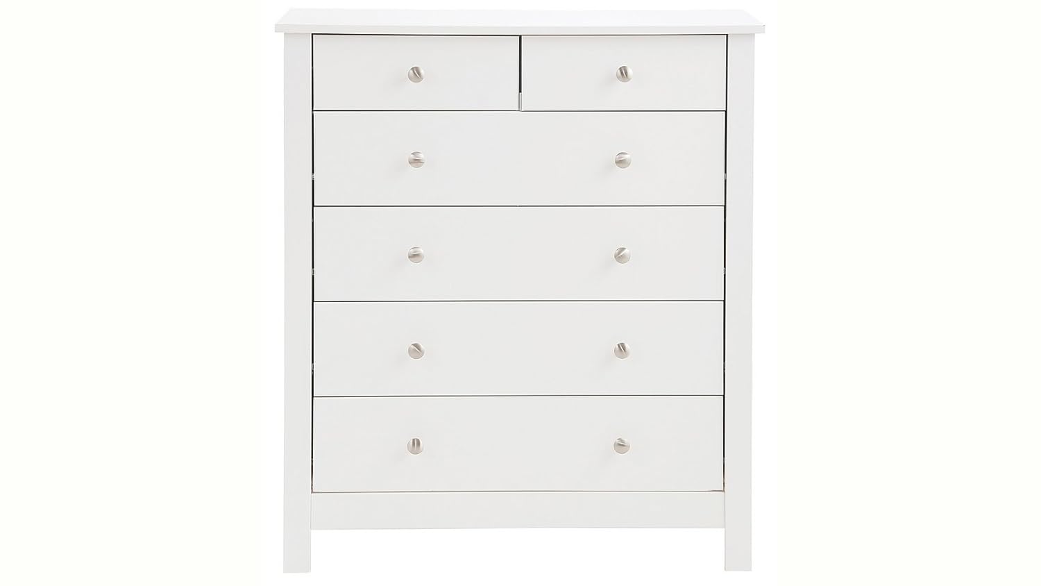 APRODZ Mango Wood Ania Chest of 6 Drawers Storage Cabinet for Living Room | Wooden Sideboard | White Finish