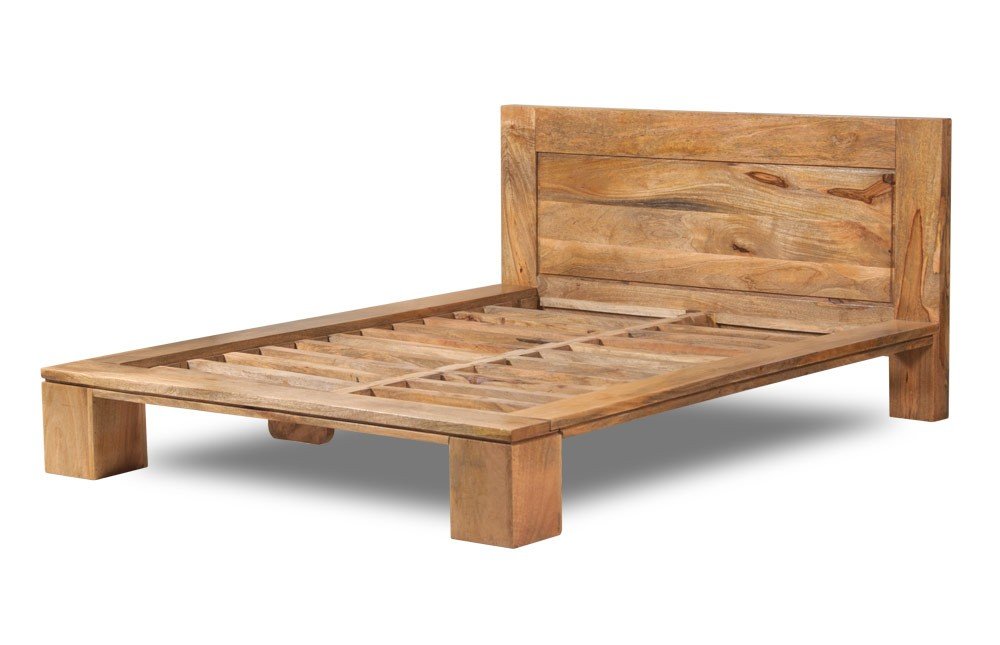 APRODZ Mango Wood King Size Arkansas Bed for Bedroom Stylish | Oak Finish