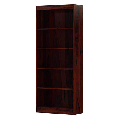 APRODZ Boise Sheesham Wood 5 Shelves Standard Home Office Bookcase