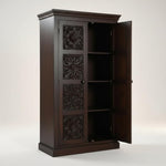 Floreale wardrobe Carved Mango Wood 2-Door Wardrobe Almirah 