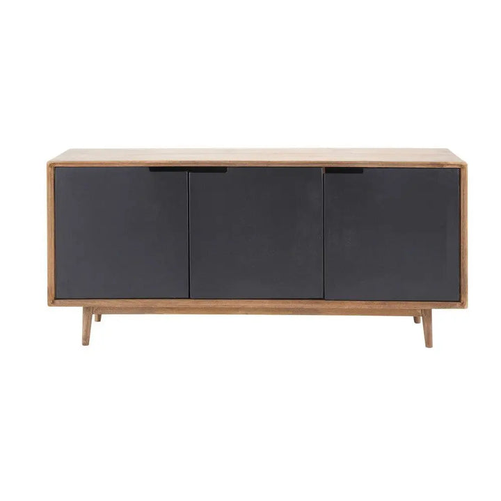 Translation missing: en.APRODZ Mango Wood Rivne Sideboard Storage Cabinet for Living Room | Wooden Cabinet for Kitchen | Brown &amp; Black Finish
