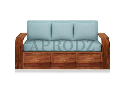 Sheesham Wood Sofa Cum Bed, 3 Seater with Storage 