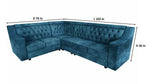 Shaped Sectional 6-Seater Sofa with Tufted Back Padded Armrest Perfect Fabric Corner Sofa 