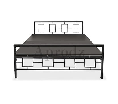Metal Bed | Metal Bed With Foam Mattress Included | (King, Queen, Single Size with Mattress) (Geometric Design & Geometric Design with Foam) Aprodz