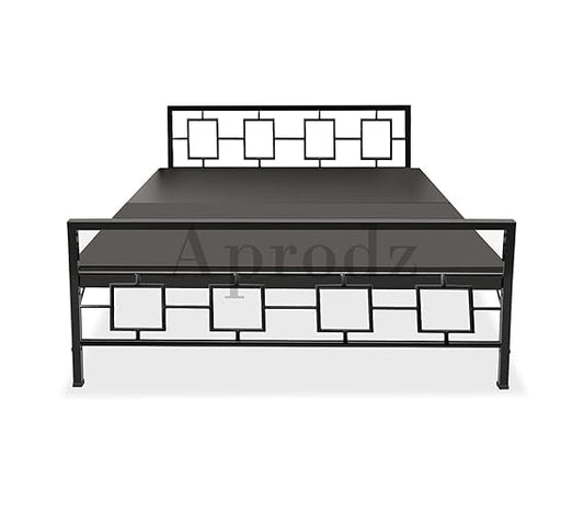 Metal Bed | Metal Bed With Foam Mattress Included | (King, Queen, Single Size with Mattress) (Geometric Design & Geometric Design with Foam) Aprodz
