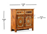 Wooden Brass Fitted Cabinet with Door & Drawer Storage (Multicolor) 