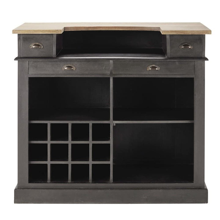 Translation missing: en.Mango Wood Peetz Royal Stylish Bar Cabinet with Wine Glass Storage for Living Room | Chestnut Finish 