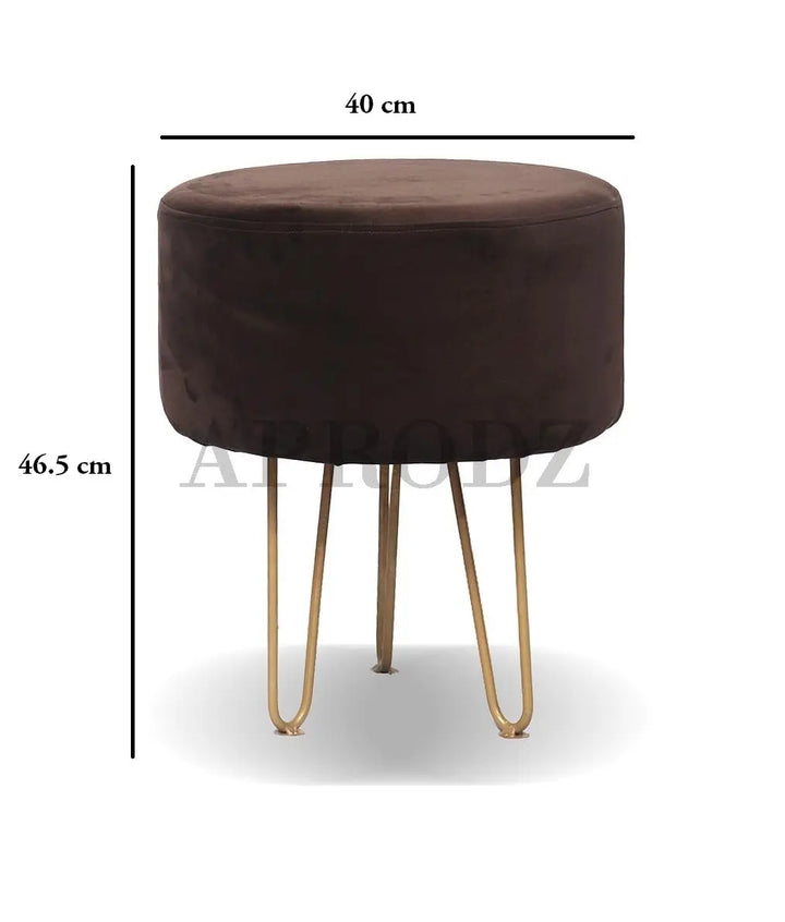 Translation missing: en.Upholstered and Steel Frame Puffy Stool Grass Green Fabric + Black Powdercoated - Set of 2 