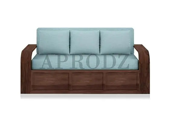 Sheesham Wood Sofa Cum Bed, 3 Seater with Storage 