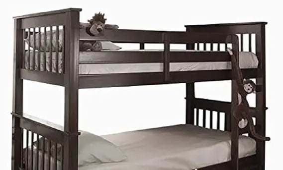 Mango Wood Highst Bunk Bed with Storage for Bedroom | Brown Finish 