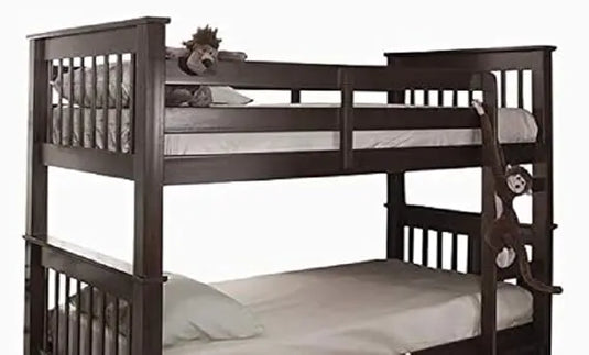 Translation missing: en.Mango Wood Highst Bunk Bed with Storage for Bedroom | Brown Finish 