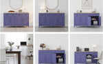 Solid Wood Cancun Storage Sideboard Cabinet with 4 Door and 4 Drawer for Living Room 