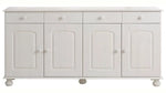 APRODZ Solid Wood Campinas Sideboard Storage Cabinet for Living Room | White