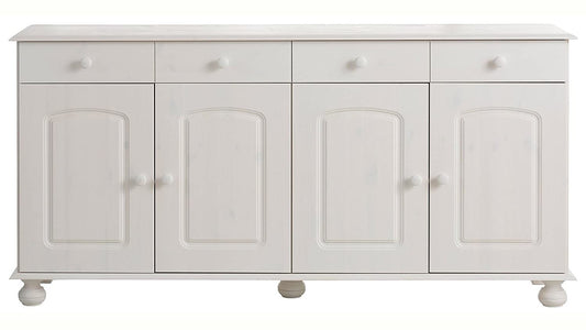 APRODZ Solid Wood Campinas Sideboard Storage Cabinet for Living Room | White