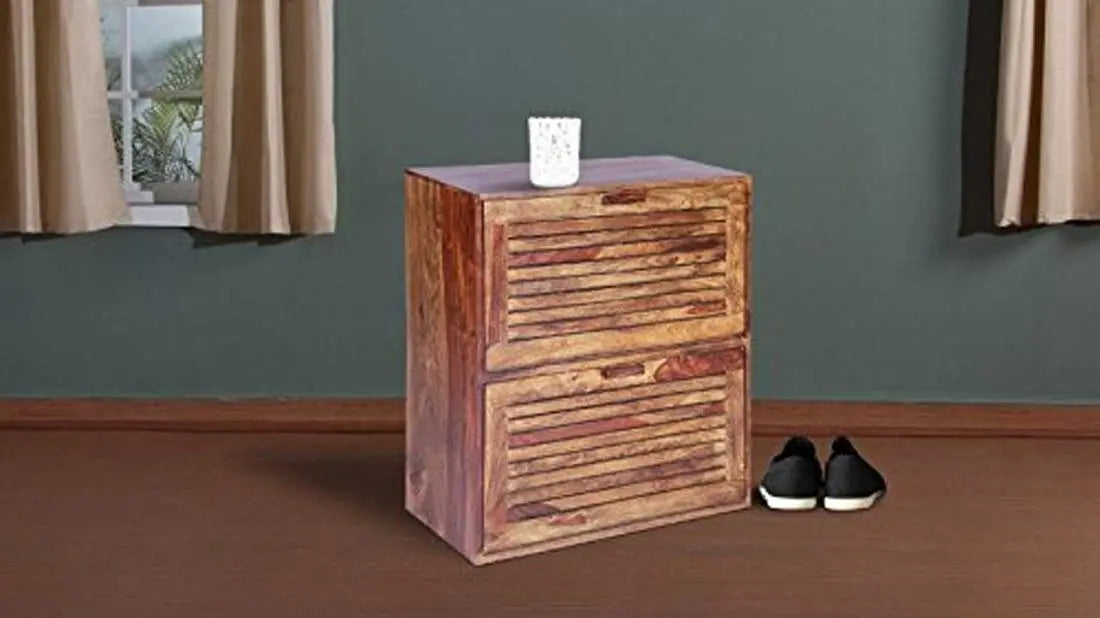 Sheesham Wood Cohe Shoe Cabinet for Home | Shoe Rack Organiser | Brown Finish