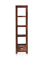 Bookshelf | Sheesham Wood Wooden Storage Organizer | Shelves Bookcase Rustic Durable, Stylish & Compact Design for Home, Office & Living Room | Furniture Organizer Elegant Finish (Brown 2) 