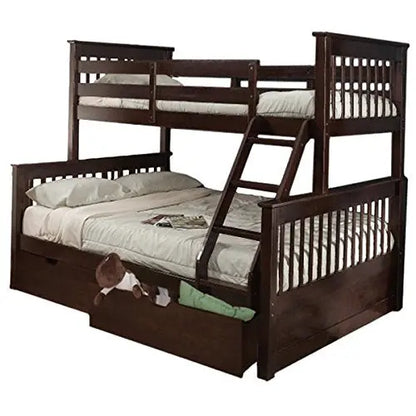 Sheesham Wood Fragho Bunk Bed – Sturdy Wooden Bunk Bed with Spacious Storage for Kids’ Room, Bedroom & Guest Room (Brown Finish)  Bunk bed