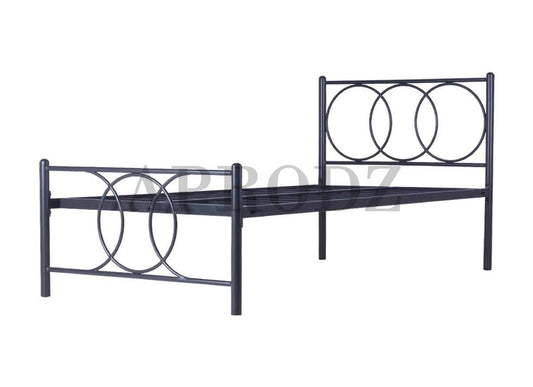 Black Powder-Coated Single Metal Bed | Sturdy and Durable Frame | Modern Minimalist Design | Easy Assembly | Ideal for Small Spaces