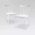 APRODZ Solid Mango Wood White Dining Chairs for Living Room | Set of 2 Wooden Chair
