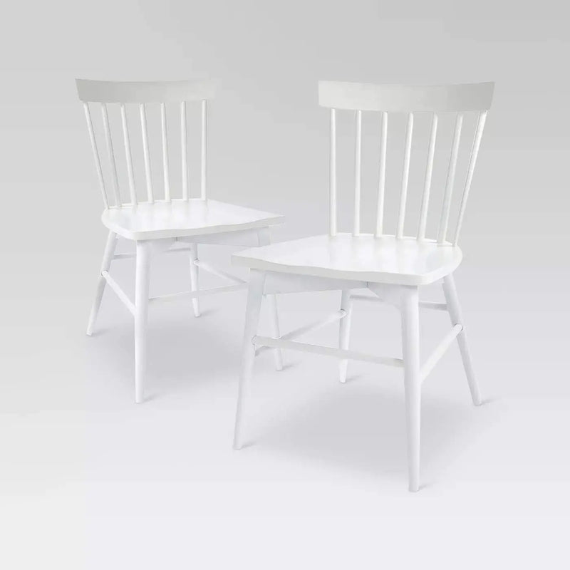 APRODZ Solid Mango Wood White Dining Chairs for Living Room | Set of 2 Wooden Chair