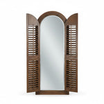 Mango Wood Meredi Standing Wall Decorative Mirror Frame| Wooden Mirror 