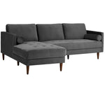 MidCen Wooden 3 Seater Sofa Set with High-Density Comfortable Foam for Home & Living Room (Upholstered- Dark Green Velvet Fabric) 