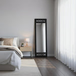 Solid sheesham Wood Full Length Floor Mirror for Bedroom Living Room Dressing Area Rectangular Mirror with Carved Sheesham Wood FrameModern Home Decor Furniture 